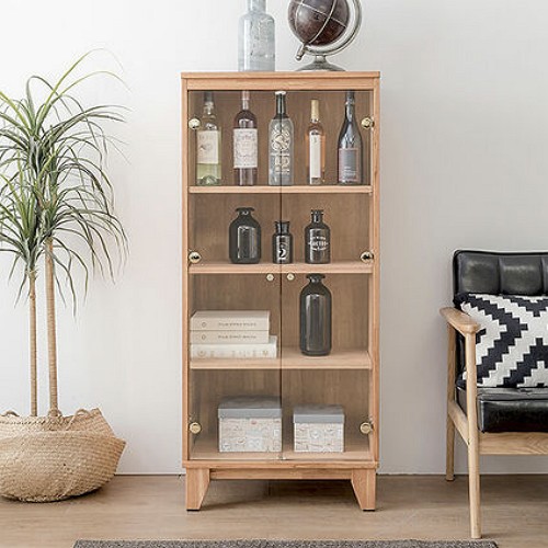 동서가구 네오 홉스 참죽원목 유리 장식장