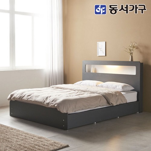 동서가구 소프 렌츠 3서랍 수납형 LED침대 K (70T독립)_이미지