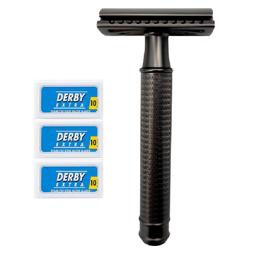 CJB 그레이거 와일드바버 클래식 더블 양날형 GR-DB2 + 면도날 (면도기2개+날60개)_이미지