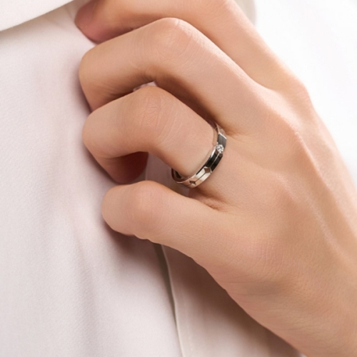 블루밍 스텝 1부 다이아 14K 남성웨딩밴드 LRF25065D