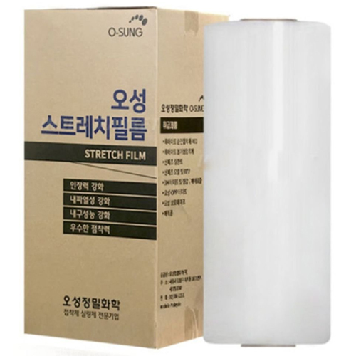 오성정밀화학  공업용 스트레치 필름 자동기계식 30mic 500mm x 1,100m (1롤)