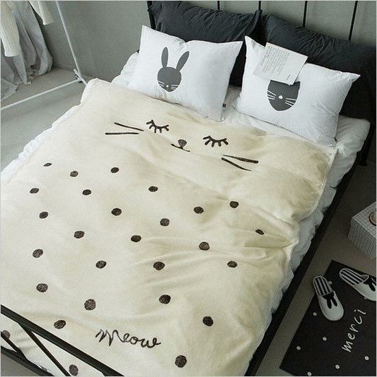 쉬즈홈 티티 플란넬 담요 (100x150cm)