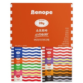 베노프하우스 프로틴 소프트<b>바</b> 버라이어티팩 10개입
