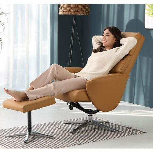 히트디자인 제이나 아이리스 싱글 천연가죽 리클라이너 1인용 (스툴포함)