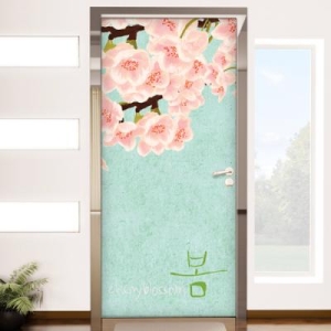 꾸밈 cb382-봄을알리는벚꽃_현관문시트지