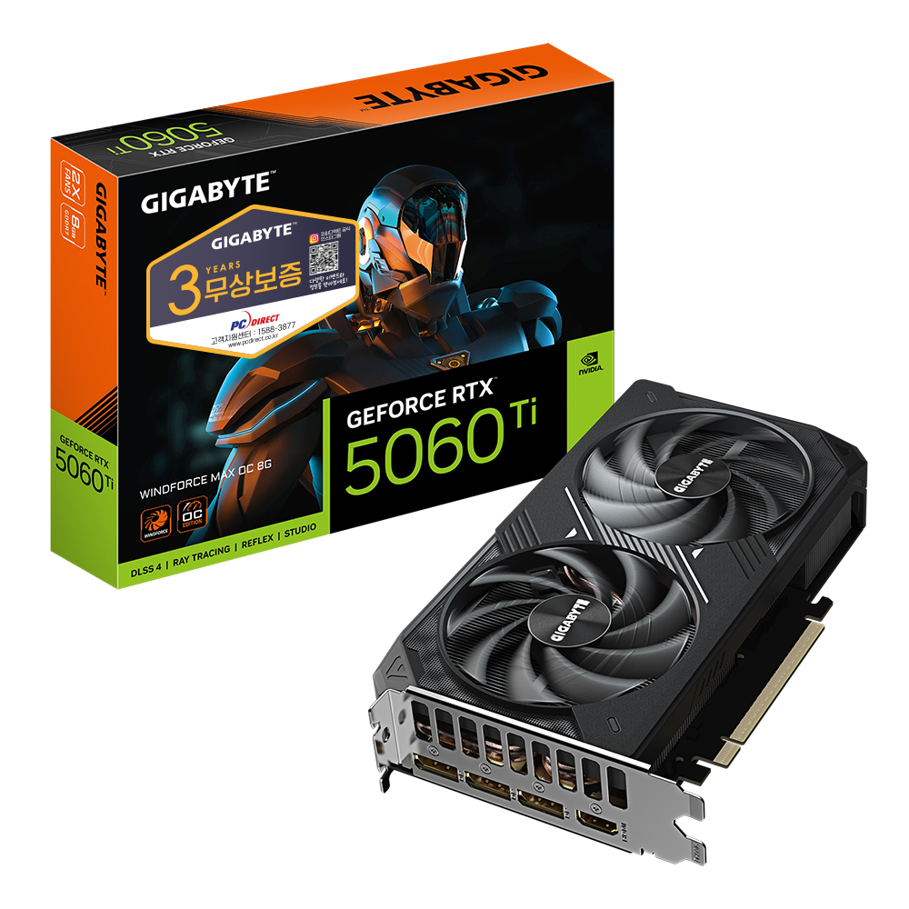 GIGABYTE 지포스 <b>RTX</b> 5060 Ti WINDFORCE MAX OC D7 8GB 피씨디렉트
