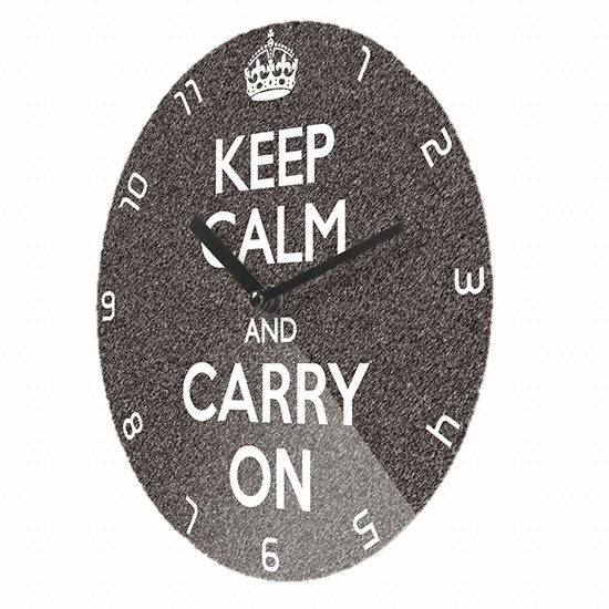 Reflex KEEP CALM AND CARRY ON 무소음벽시계(대) KYE280-GY
