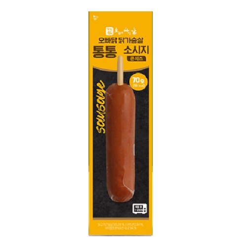 허닭프렌즈 오빠닭  닭가슴살 통통소시지 콘치즈 70g (1개)_이미지