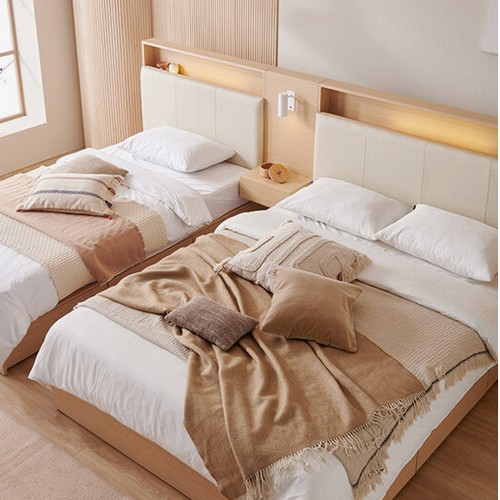 삼익가구 더메인 프리미엄 가죽헤드 수납 호텔 LED침대 SS (매트별도)_이미지