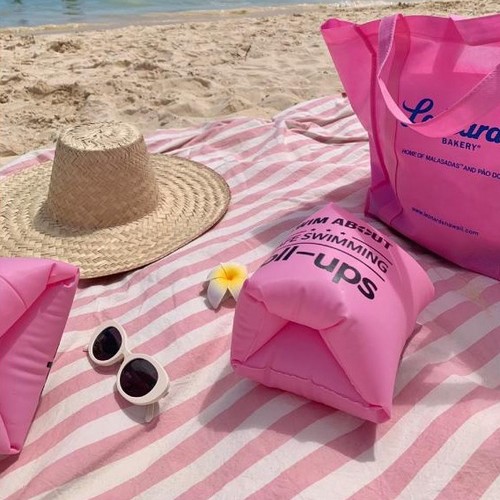 아미앙스 방수 피크닉 매트 핑크 스트라이프 (140x180)