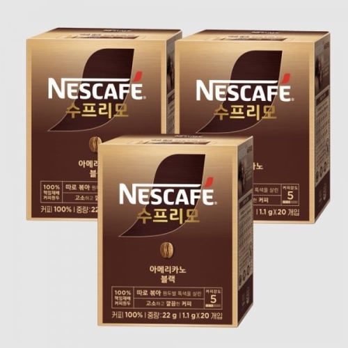 네슬레 네스카페 수프리모 아메리카노 블랙 20개입 (3개)_이미지