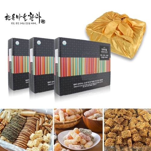 한옥마을한과 전병+유과+쌀강정 3종선물세트 (1개)_이미지