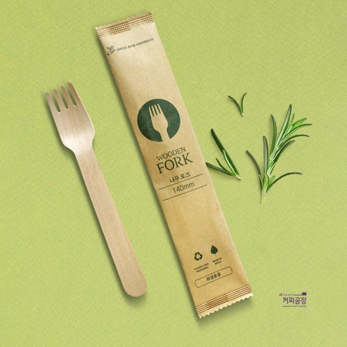 생활을그리다 우드 포크 14cm 100개 (1팩(100개))_이미지