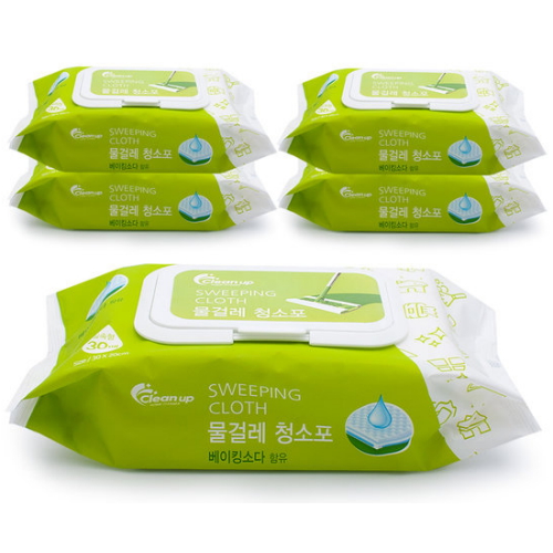 장원 클린업 물걸레 청소포 대형 30매 (5개)_이미지
