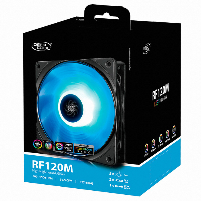 DEEPCOOL RF120M RGB 아우라 싱크 PWM (5팩)_이미지