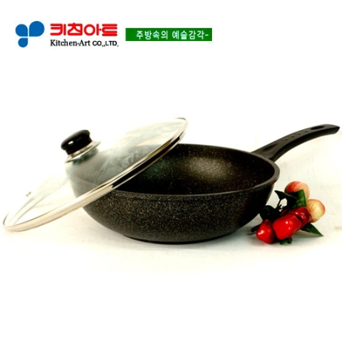 키친아트 슈프림스톤 은나노 열센서 궁중팬 (28cm+유리뚜껑)_이미지