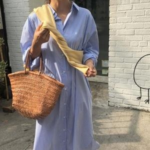 ONM 스트라이프 셔츠 롱원피스 오버핏 임산부 빅사이즈 36142952