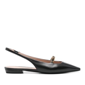 아르마니 엠포리오아르마니 블랙 엘라스틱 슬링백 포인티드 토 플랫 X3D301 XF27100002_이미지