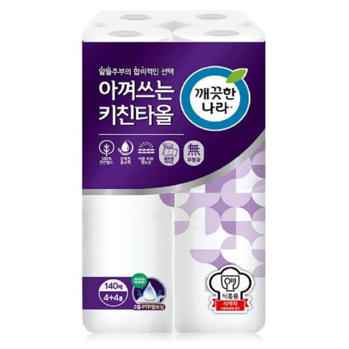 깨끗한나라 아껴쓰는 키친타월 140매 (8입) (3팩(24입))_이미지