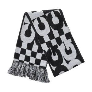꼼데가르송 CDG 로고 체크 머플러 목도리 스카프 화이트 블랙 꼼데 64716356_이미지