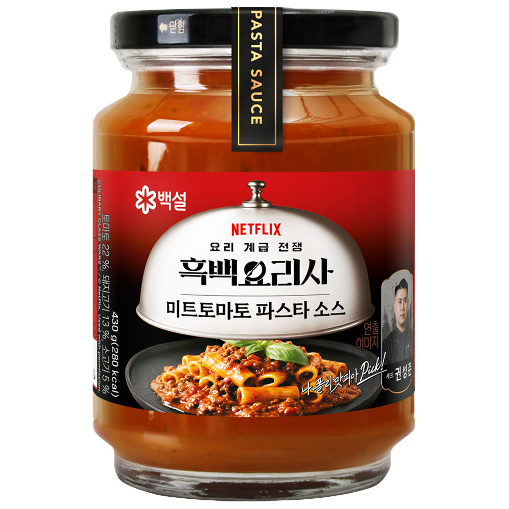 백설 흑백요리사 미트토마토 파스타 소스 430g (1개)_이미지