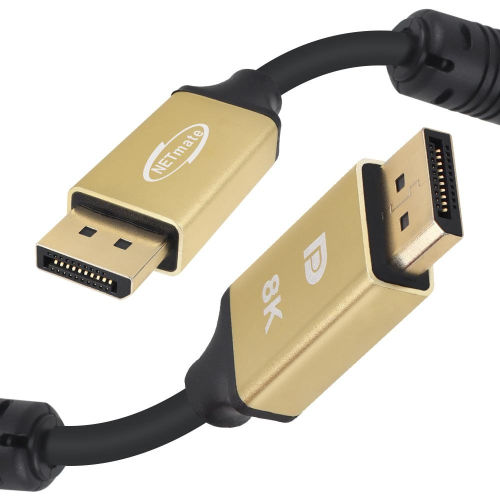 강원전자 NETmate DisplayPort 2.1 골드 메탈 케이블 (NM-DPM02G, 2m)_이미지