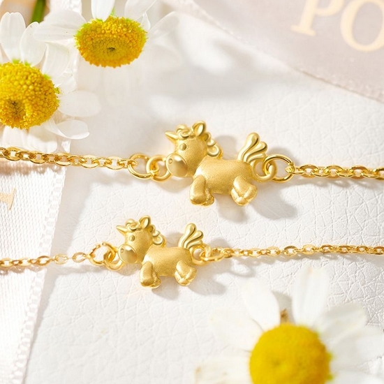 뽀르띠 말띠 유니콘 체인 돌팔찌 1.875g_이미지