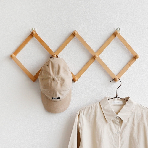 홈앤하우스 원목 자바라 옷걸이 10구_이미지