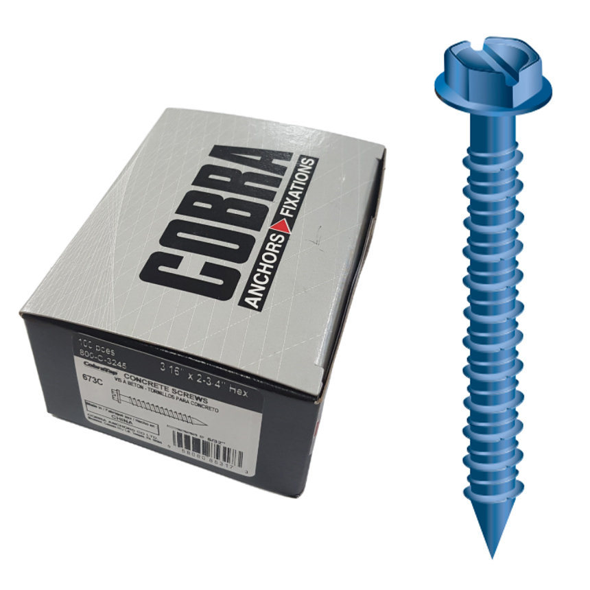 코브라 육각헤드 콘크리트피스 4.8 x 69.8mm (100개)_이미지