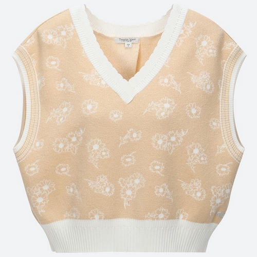 플라워 자카드 베스트 T220MVT902W