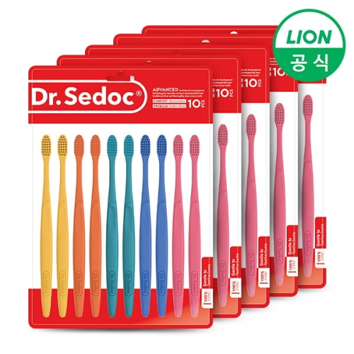 라이온코리아 닥터세닥 컬러팝 어드밴스 초미세모 칫솔 (50개)