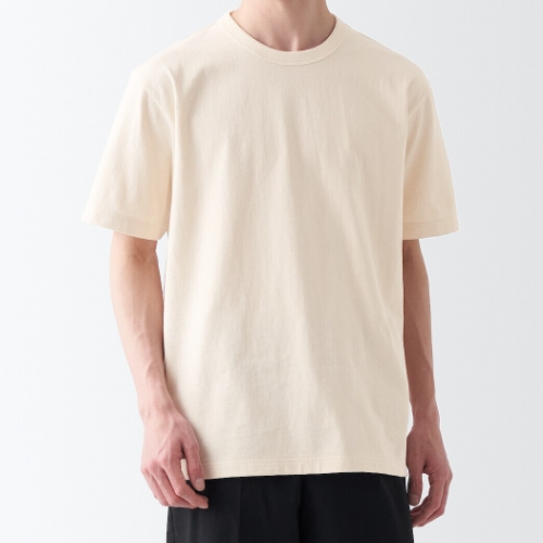 무인양품 워싱 태번수 크루넥 반소매 티셔츠 ABA41A3S