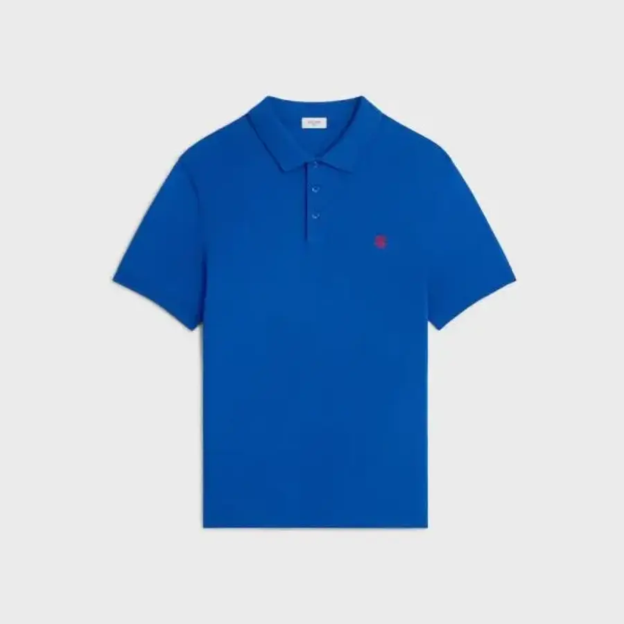 셀린느 국내A/S가능 남자 폴로 셔츠 PIQUE 코튼 저지 BLEU KLE 레드 CERISE RX0LF2L55 GKS4