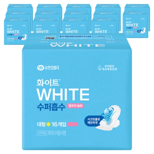 유한킴벌리 화이트 수퍼흡수 대형 16개 (15팩(240개))