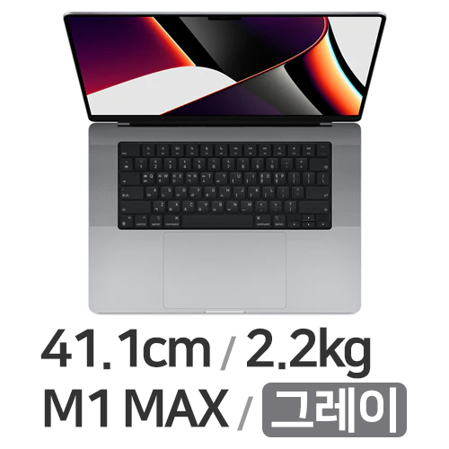 APPLE 맥북프로16 M1맥스 10코어 CPU, 32코어 GPU 그레이 중고 (램32GB, SSD 1TB)_이미지