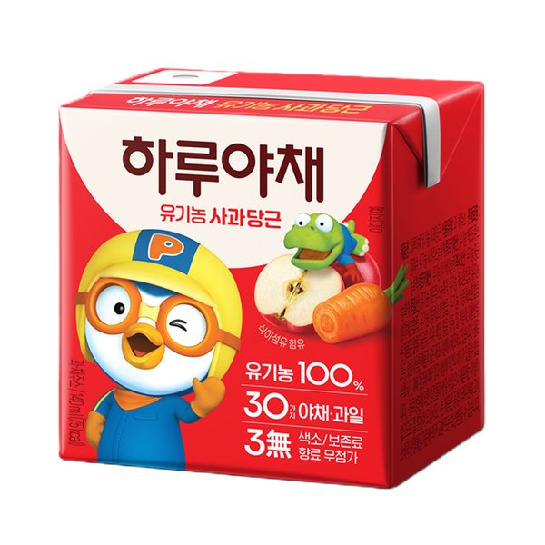 한국야쿠르트 하루야채 유기농 사과당근 140ml (6개)_이미지