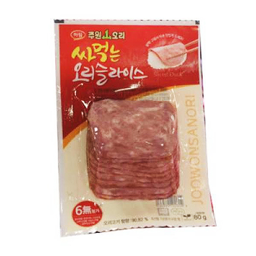 주원산오리 싸먹는 오리 슬라이스 80g이미지입니다. 누르면 해당 게시물로 새창이동합니다.
