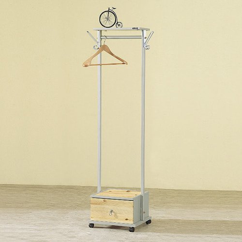 코스미코 원목 이동식 슬림 행거