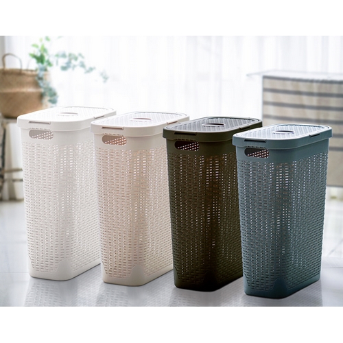 바스클립 라탄 다용도 슬림형 세탁함 40L