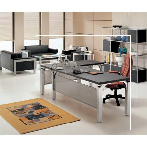 더젠 럭셔리프리미엄 가죽철제책상세트+사이드책상+고급가죽상판 (1800x800)_이미지