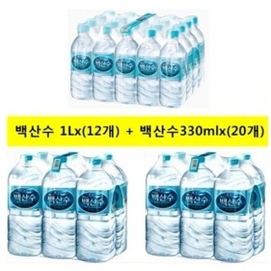 백두산 백산수1Lx 12개 +백산수330mlx 20개 생수 총32개