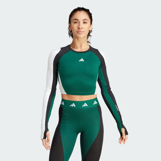  아디다스 테크핏 AEROREADY 컬러블럭 긴팔티셔츠 IK6152