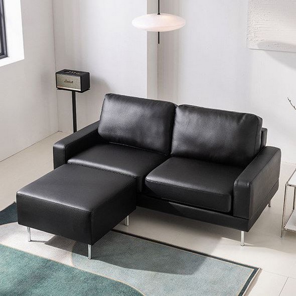 삼익가구 디아트 천연가죽 소파 3인용 (스툴포함)_이미지