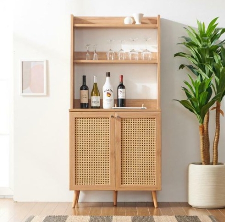 소티디자인 플란츠 라탄 높은 그릇 수납장 800