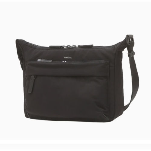 헤지스 HJBA6E340 HATCH-BAG 블랙 나일론 크로스백 11인치 스마트패드 수납가능_이미지
