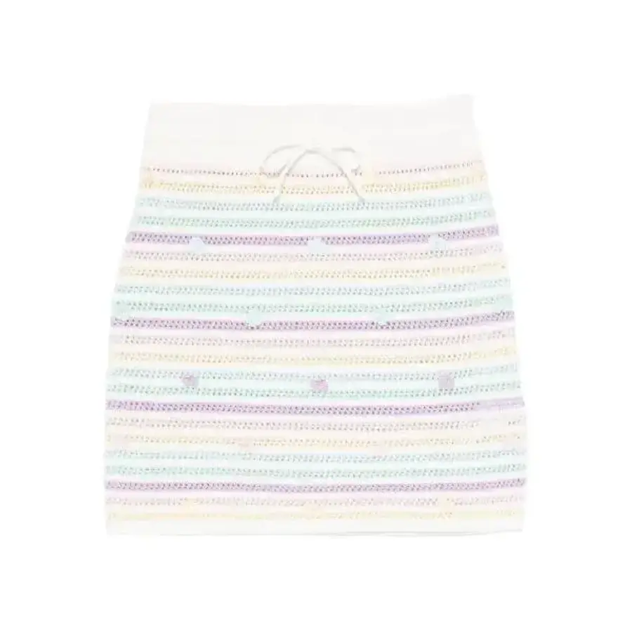 카사블랑카 스트라이프 플로럴 장식 스커트 WAW25KW106601 T_이미지