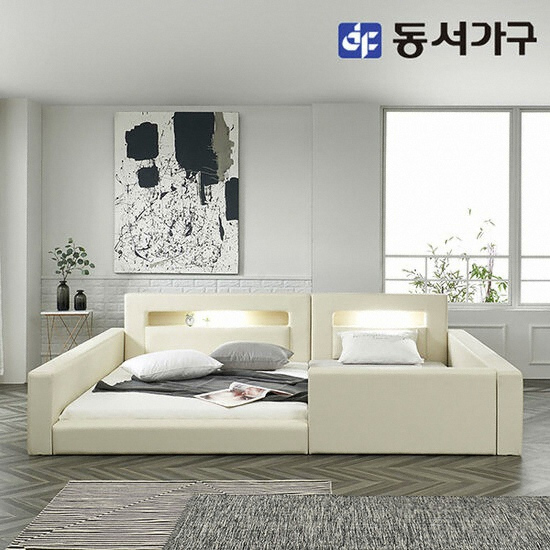동서가구 이즈 포비 둥지형 LED 패밀리침대 SS+Q (40T라텍스독립)_이미지
