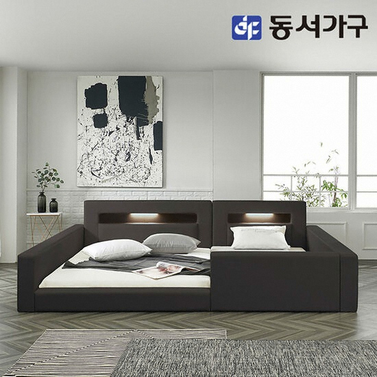 동서가구 이즈 포비 둥지형 LED 패밀리침대 SS+Q (40T라텍스독립)_이미지