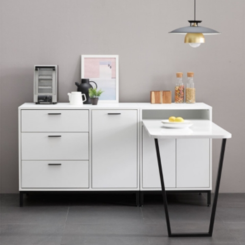 히트디자인 포에 다용도 양문 식탁형 수납장 세트_이미지