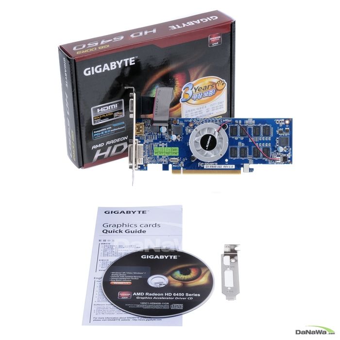 GIGABYTE 라데온 HD 6450 UD2 V2 D3 1GB LP_이미지